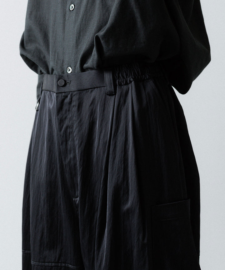 ANTHEM A-アンセムエーのSATIN MILITARY EASY PANTSのBLACK 公式通販サイトsession福岡セレクトショップ 
