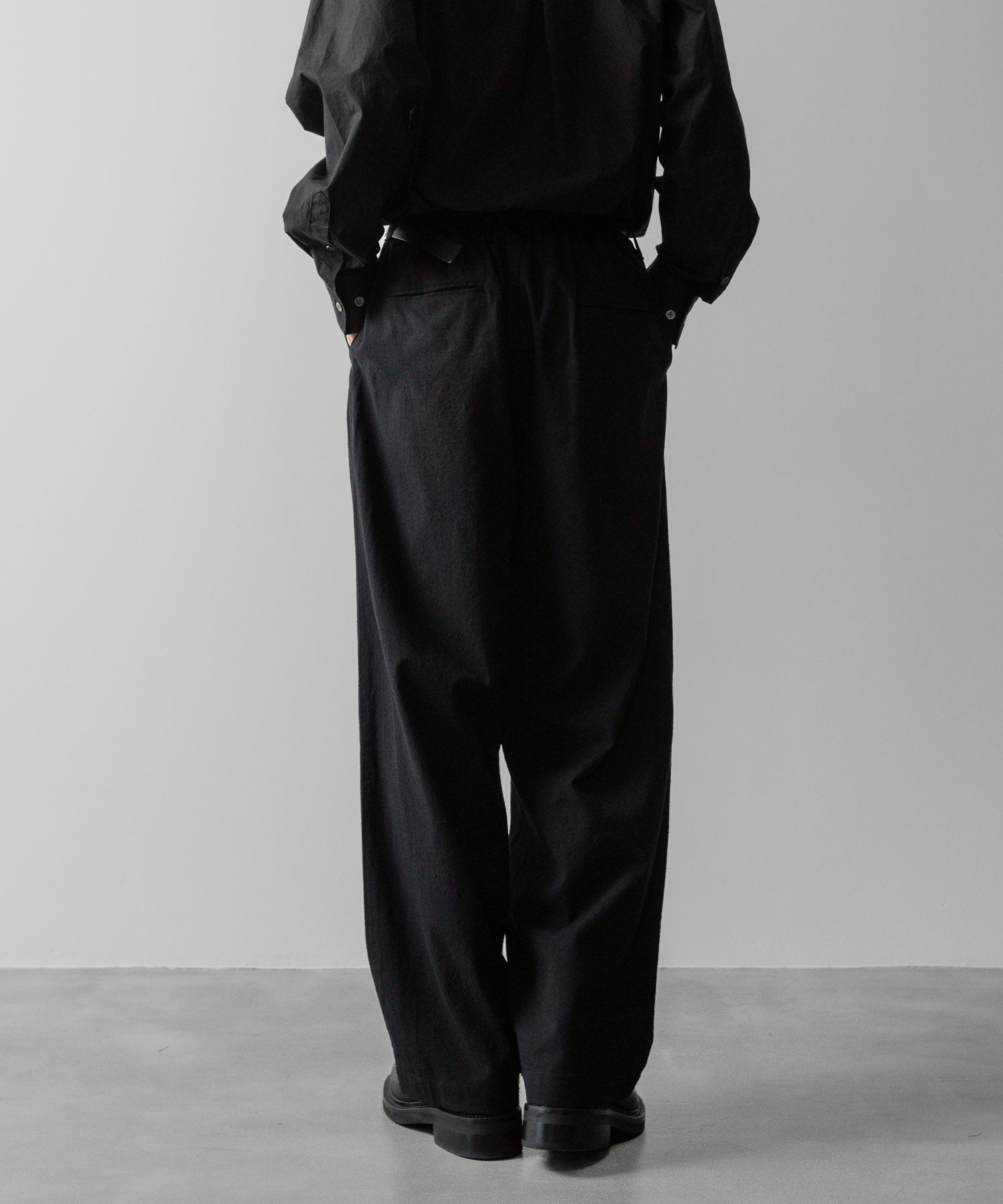 ssstein(シュタイン)の24AWコレクション SILK NEP CLOTH EASY WIDE TROUSERS - BLACK 公式通販サイトsession福岡セレクトショップ