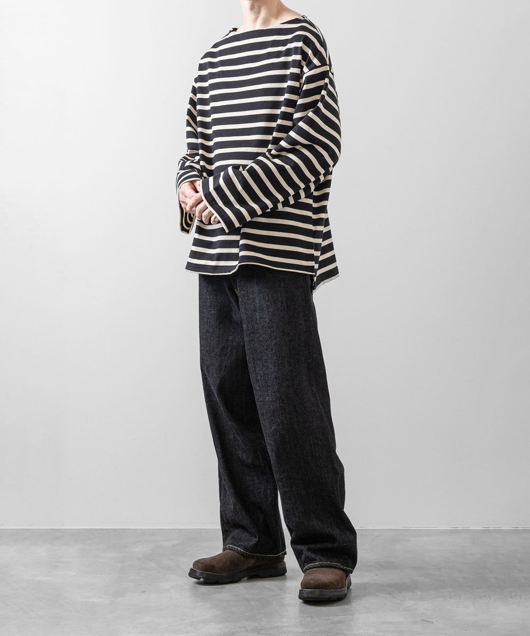 INTÉRIM インテリム 23ss HYPER BIG SUVIN GIZA BASQUE BORDER SHIRT sessionセッション福岡セレクトショップ 公式通販サイト