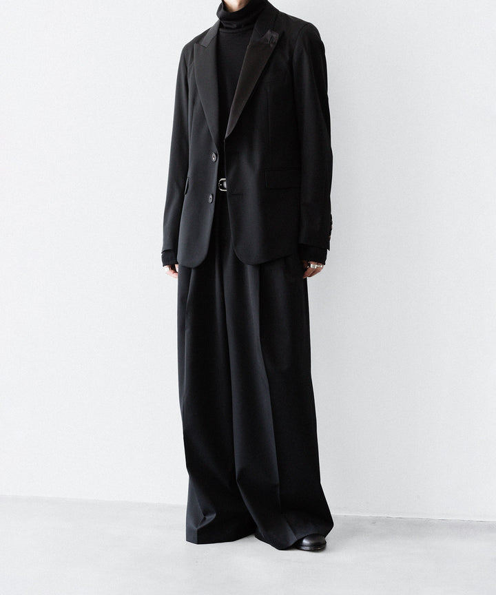 SUBLATIONS サブレーションズのSUPER140 3TUCK BAGGY TROUSERSのBLACK 公式通販サイトsession福岡セレクトショップ