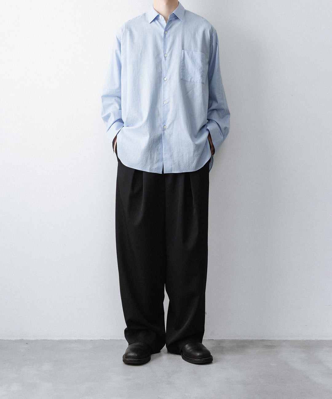 ssstein(シュタイン)のCOTTON SILK OVERSIZED LS SHIRT - SAXの公式通販サイトsession福岡セレクトショップ