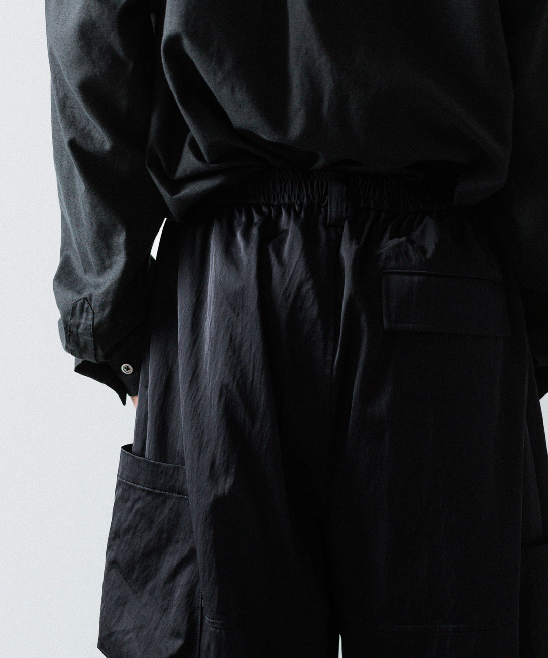 ANTHEM A-アンセムエーのSATIN MILITARY EASY PANTSのBLACK 公式通販サイトsession福岡セレクトショップ 