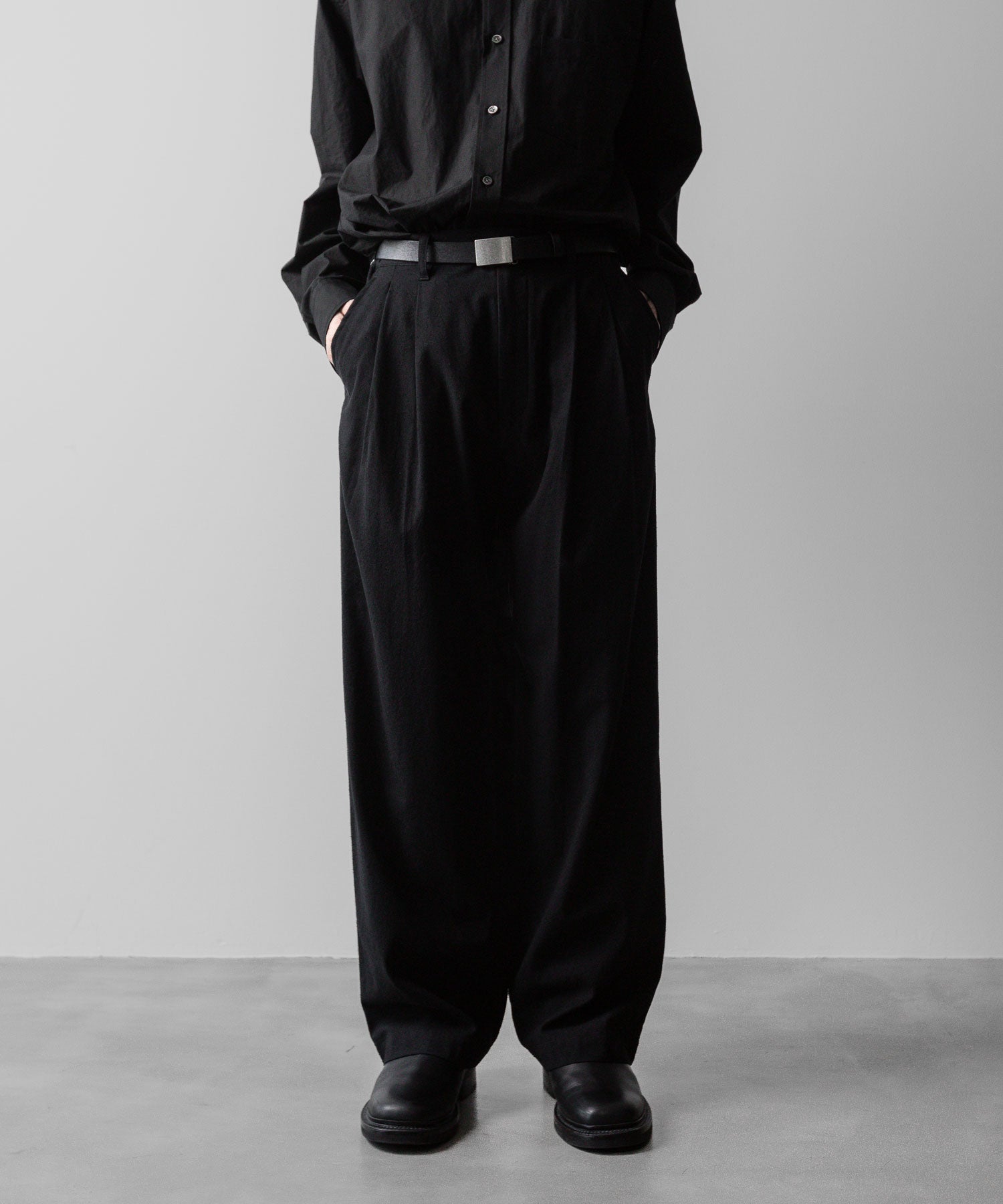 ssstein(シュタイン)の24AWコレクション SILK NEP CLOTH EASY WIDE TROUSERS - BLACK 公式通販サイトsession福岡セレクトショップ