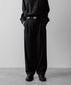 【ssstein】SILK NEP CLOTH EASY WIDE TROUSERS - BLACK