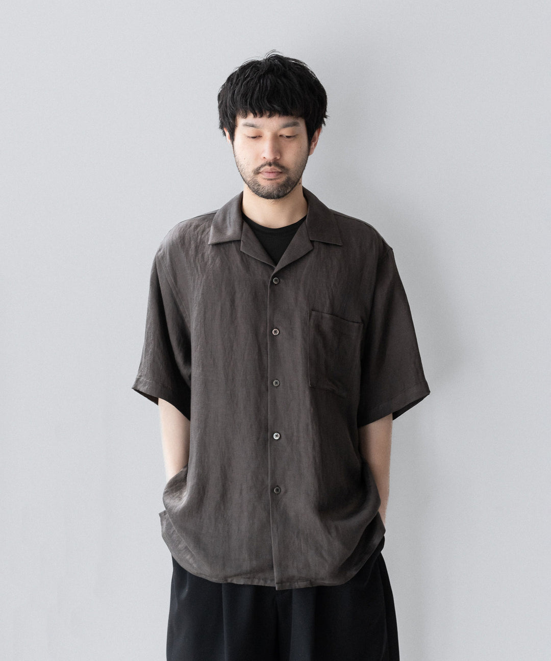 ssstein(シュタイン)のVIS/LI TWILL OVERSIZED OPEN COLLAR SS SHIRT - KHAKIの公式通販サイトsession福岡セレクトショップ