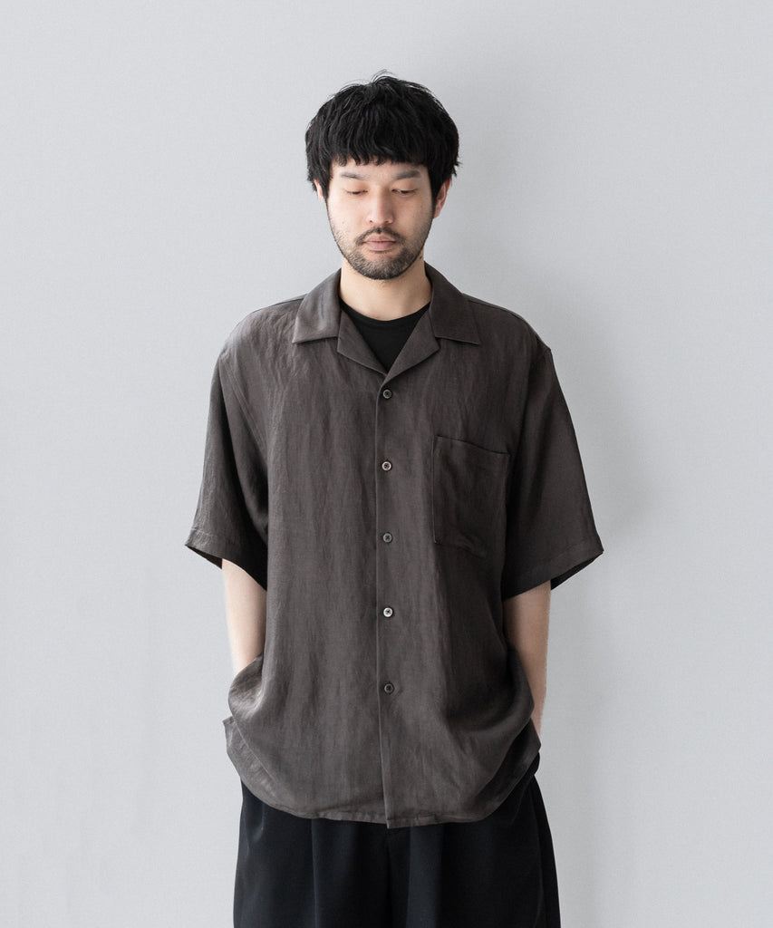 Sublations section4 ウールギャバジンシャツ ssstein / シュタイン】VIS/LI TWILL OVERSIZED OPEN COLLAR SS SHIRT