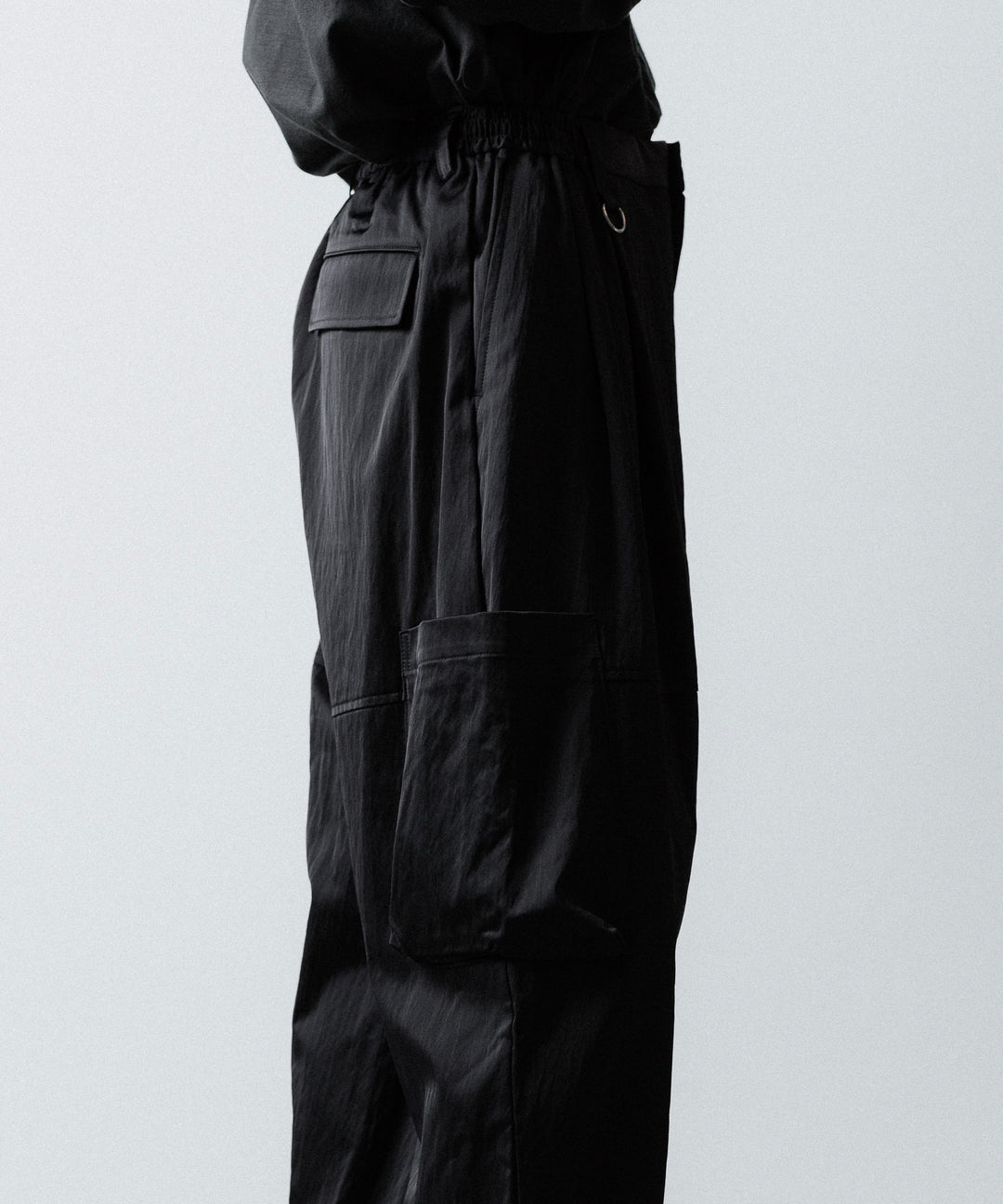 ANTHEM A-アンセムエーのSATIN MILITARY EASY PANTSのBLACK 公式通販サイトsession福岡セレクトショップ 