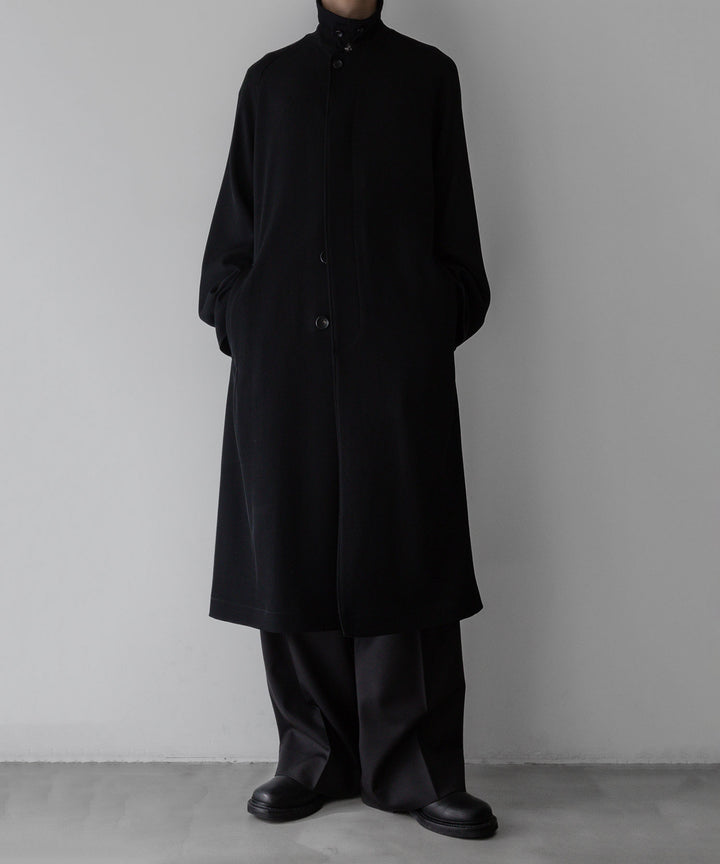 【INTÉRIM】インテリムのFLUID WOOL TRICOTINE SINGLE RAGLAN COAT - BLACK公式通販サイトsession福岡セレクトショップ