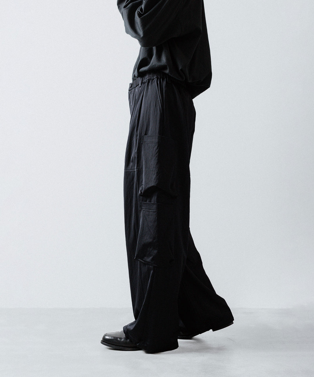 ANTHEM A-アンセムエーのSATIN MILITARY EASY PANTSのBLACK 公式通販サイトsession福岡セレクトショップ 