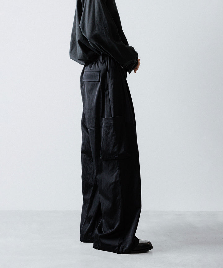 ANTHEM A-アンセムエーのSATIN MILITARY EASY PANTSのBLACK 公式通販サイトsession福岡セレクトショップ 