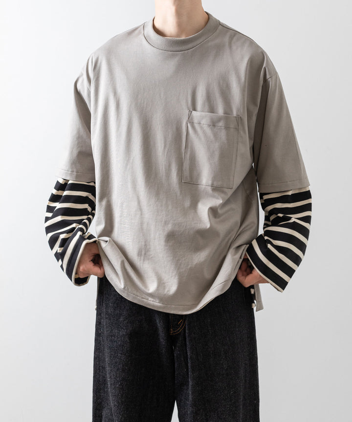 INTÉRIM インテリム 23ss HYPER BIG SUVIN GIZA BASQUE BORDER SHIRT sessionセッション福岡セレクトショップ 公式通販サイト