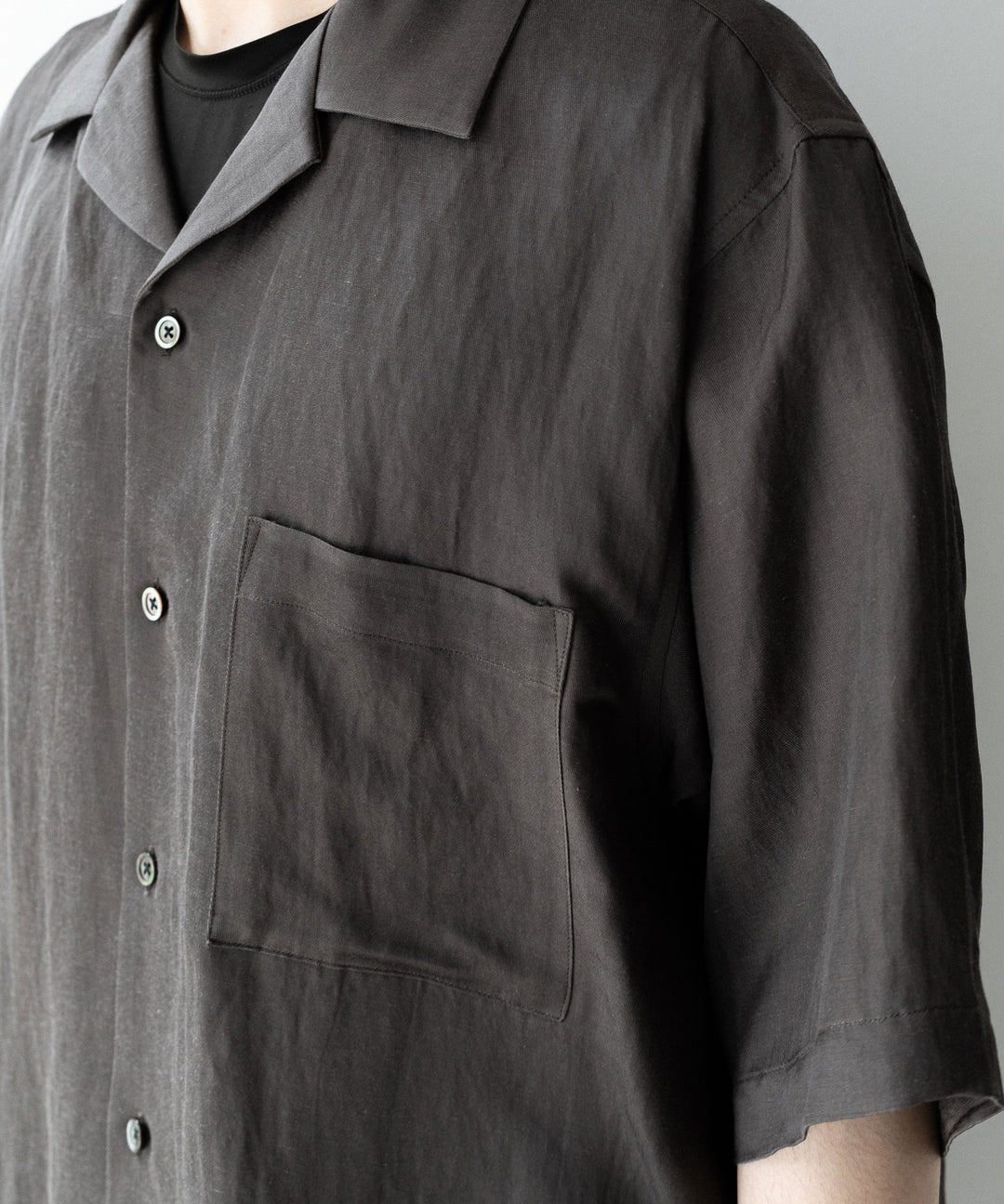 ssstein(シュタイン)のVIS/LI TWILL OVERSIZED OPEN COLLAR SS SHIRT - KHAKIの公式通販サイトsession福岡セレクトショップ