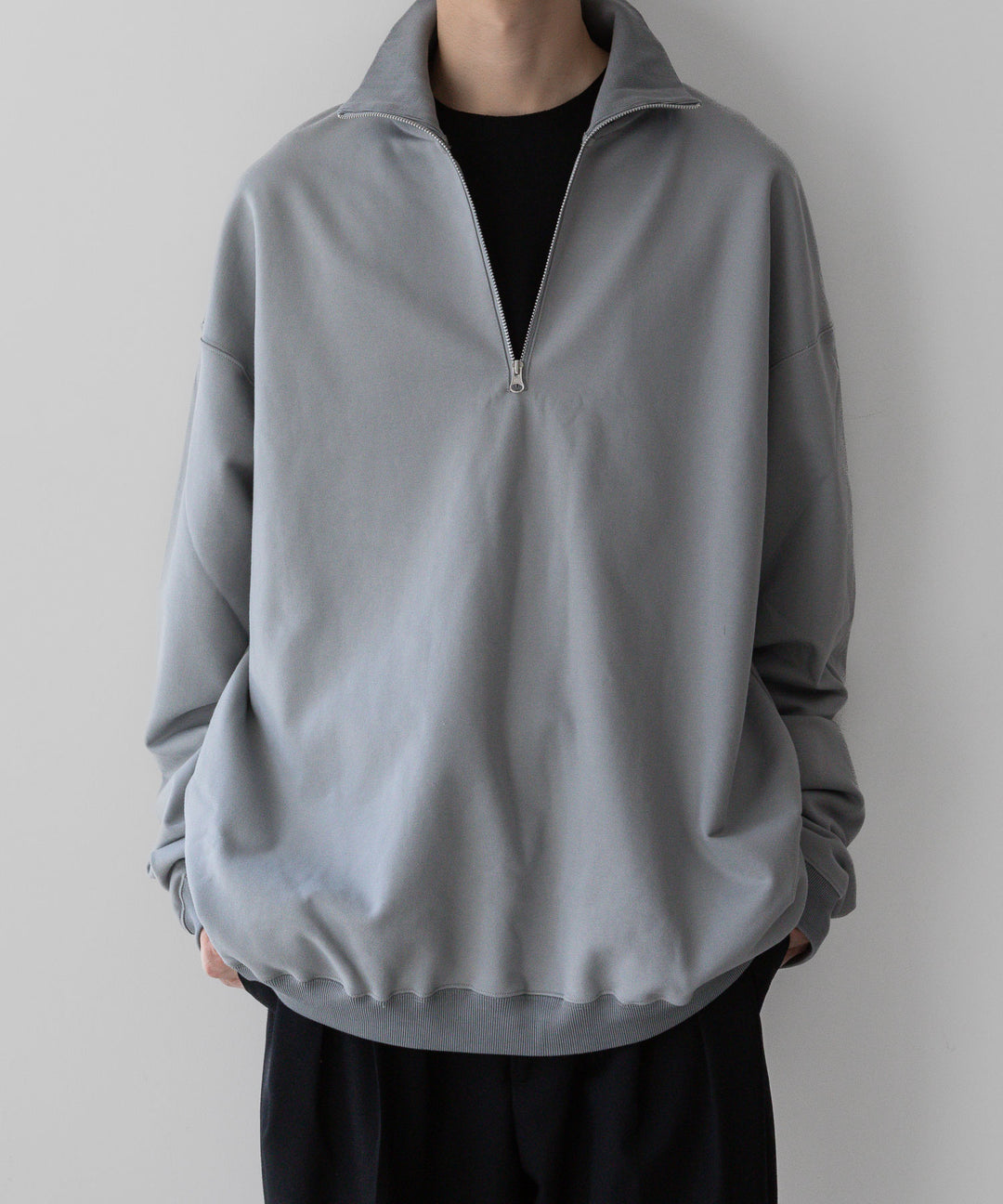 KANEMASA PHIL. カネマサフィル 23AW EXCLUSIVE - 36G SUPER FINE GAUGE HALF ZIP PULLOVER - LIGHT GRAY sessionセッション福岡セレクトショップ公式通販サ