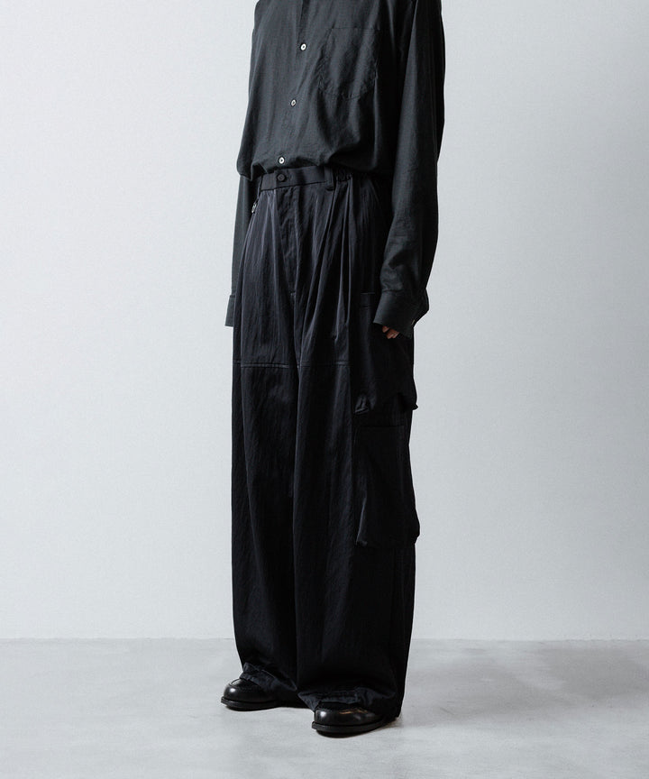 ANTHEM A-アンセムエーのSATIN MILITARY EASY PANTSのBLACK 公式通販サイトsession福岡セレクトショップ 