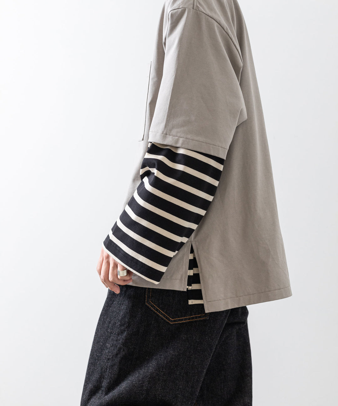 INTÉRIM インテリム 23ss HYPER BIG SUVIN GIZA BASQUE BORDER SHIRT sessionセッション福岡セレクトショップ 公式通販サイト
