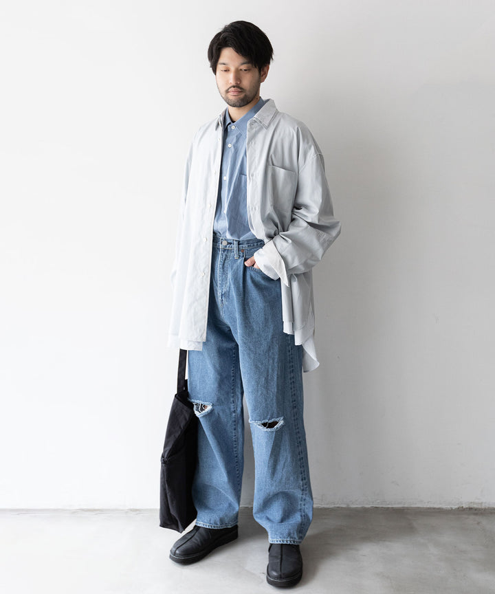 stein(シュタイン)の23AWコレクションVINTAGE REPRODUCTION DAMAGE WIDE DENIM JEANSのINDIGO