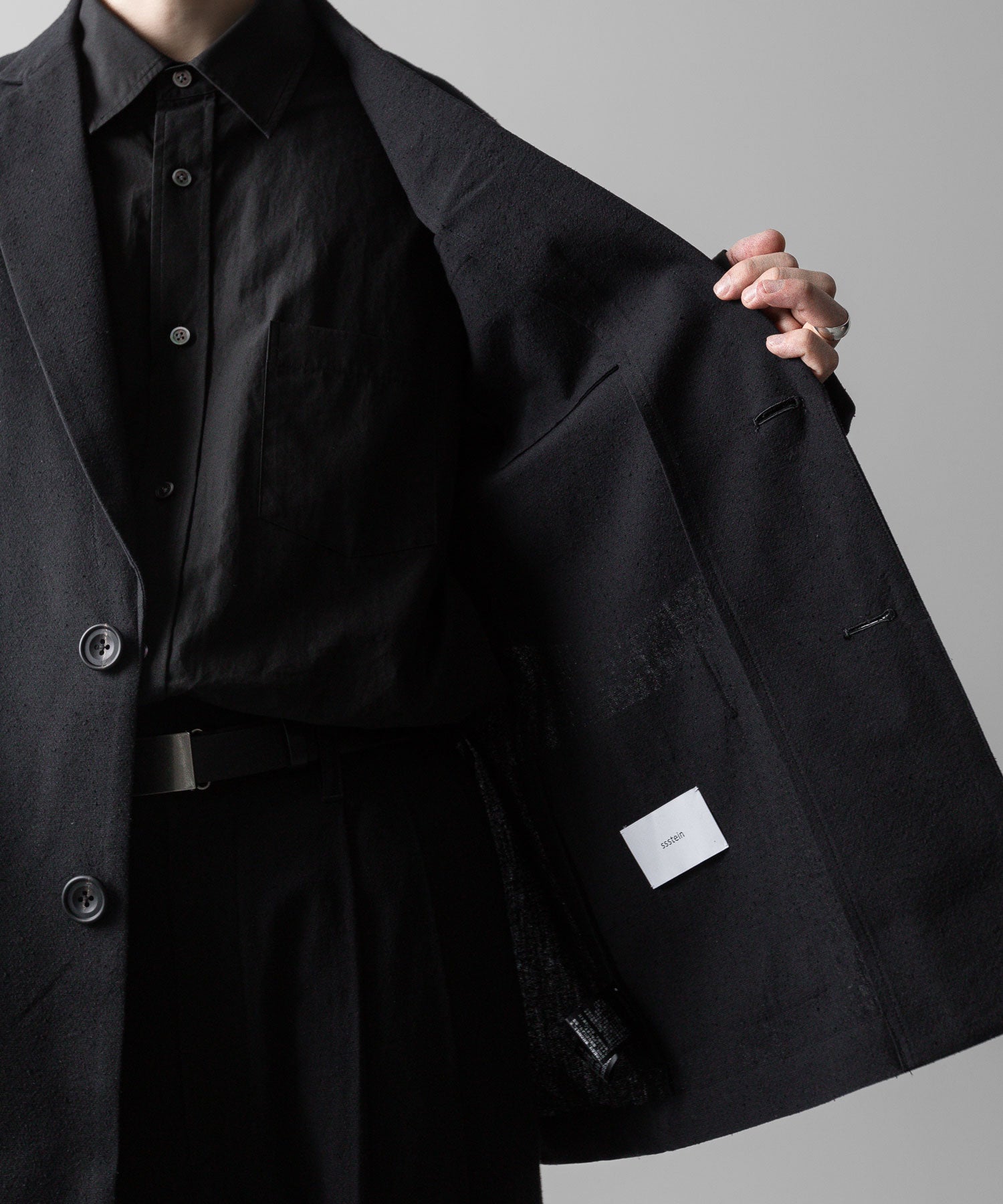 ssstein(シュタイン)の24AWコレクション SILK NEP CLOTH SINGLE BREASTED JACKET - BLACK 公式通販サイトsession福岡セレクトショップ