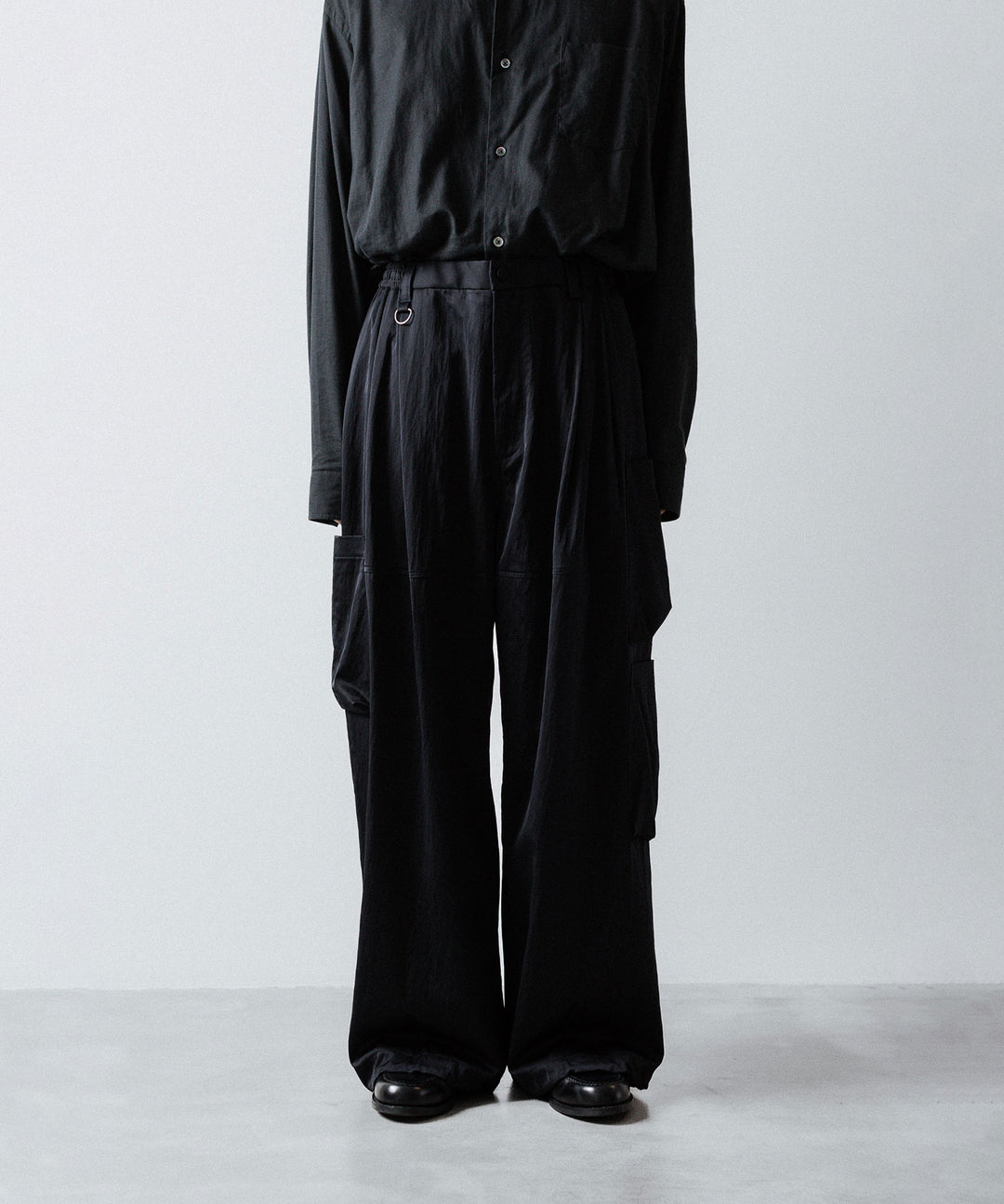 ANTHEM A-アンセムエーのSATIN MILITARY EASY PANTSのBLACK 公式通販サイトsession福岡セレクトショップ 