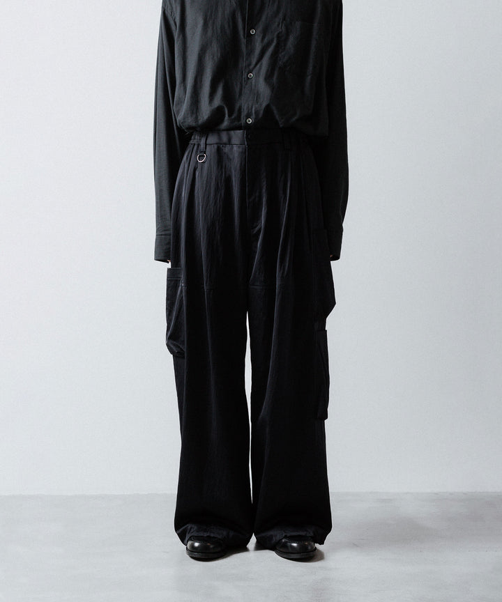 ANTHEM A-アンセムエーのSATIN MILITARY EASY PANTSのBLACK 公式通販サイトsession福岡セレクトショップ 