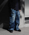 【SUBLATIONS】DENIM BANANA CUTTING PANTS - USED INDIGO