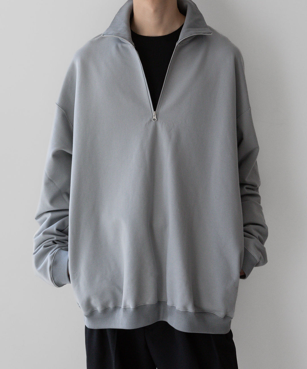 KANEMASA PHIL. カネマサフィル 23AW EXCLUSIVE - 36G SUPER FINE GAUGE HALF ZIP PULLOVER - LIGHT GRAY sessionセッション福岡セレクトショップ公式通販サ