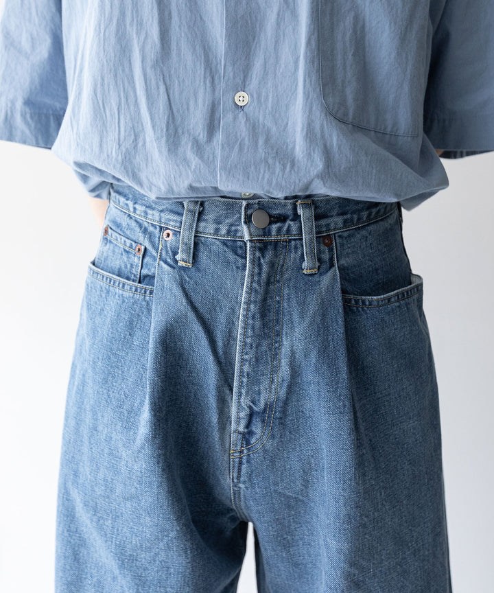 stein(シュタイン)の23AWコレクションVINTAGE REPRODUCTION DAMAGE WIDE DENIM JEANSのINDIGO