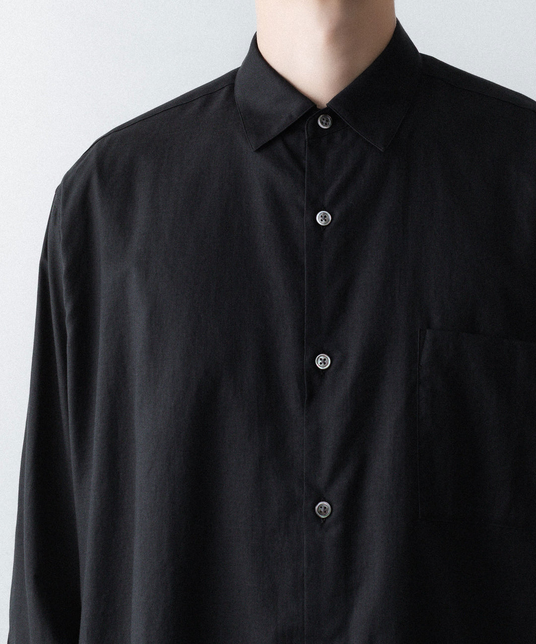 ssstein(シュタイン)のCOTTON SILK OVERSIZED LS SHIRT - BLACKの公式通販サイトsession福岡セレクトショップ