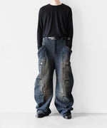 画像をギャラリービューアに読み込む, 【SUBLATIONS】SASHIKO BANANA CUTTING PANTS - SASHIKO INDIGO
