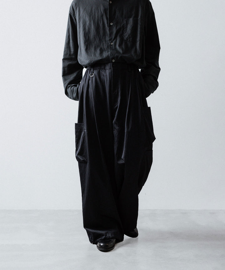 ANTHEM A-アンセムエーのSATIN MILITARY EASY PANTSのBLACK 公式通販サイトsession福岡セレクトショップ 