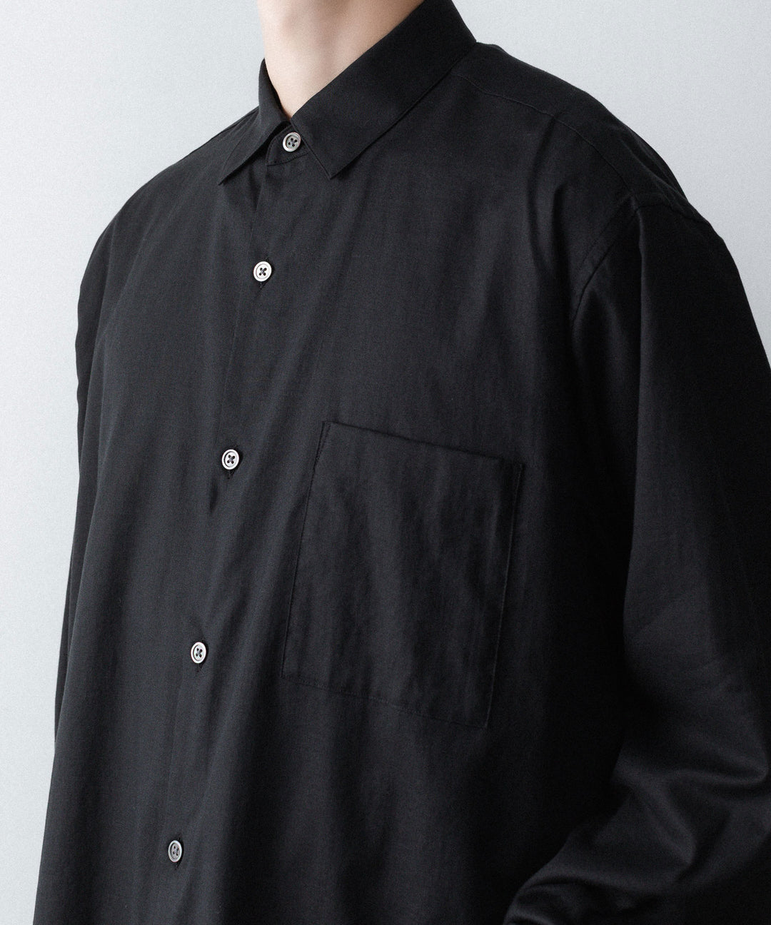 ssstein(シュタイン)のCOTTON SILK OVERSIZED LS SHIRT - BLACKの公式通販サイトsession福岡セレクトショップ