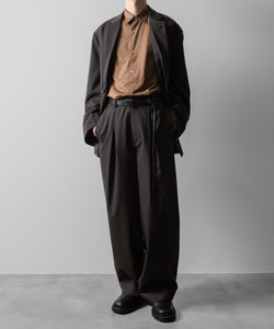 ssstein(シュタイン)の24AWコレクション EASY WIDE TROUSERS (2/72 WOOL GABARDINE) - GREY KHAKI 公式通販サイトsession福岡セレクトショップ