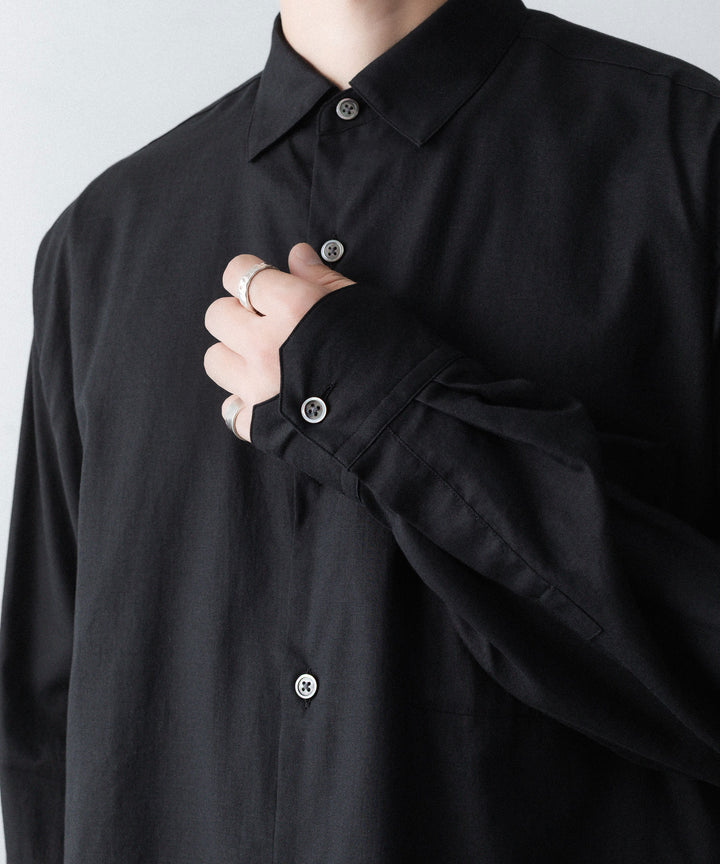 ssstein(シュタイン)のCOTTON SILK OVERSIZED LS SHIRT - BLACKの公式通販サイトsession福岡セレクトショップ