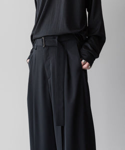 ATTACHMENT アタッチメントのSORIBIA TWILL BELTED WIDE TROUSERS-BLACKの公式通販サイトsession福岡セレクトショップ