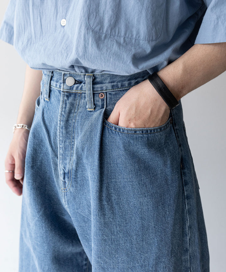 stein(シュタイン)の23AWコレクションVINTAGE REPRODUCTION DAMAGE WIDE DENIM JEANSのINDIGO