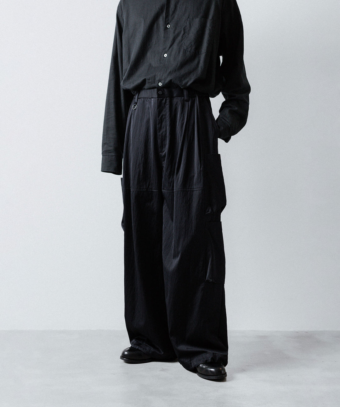 ANTHEM A-アンセムエーのSATIN MILITARY EASY PANTSのBLACK 公式通販サイトsession福岡セレクトショップ 