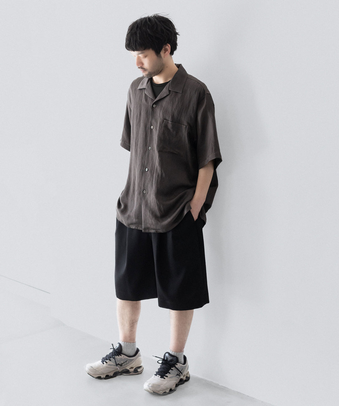 ssstein(シュタイン)のVIS/LI TWILL OVERSIZED OPEN COLLAR SS SHIRT - KHAKIの公式通販サイトsession福岡セレクトショップ