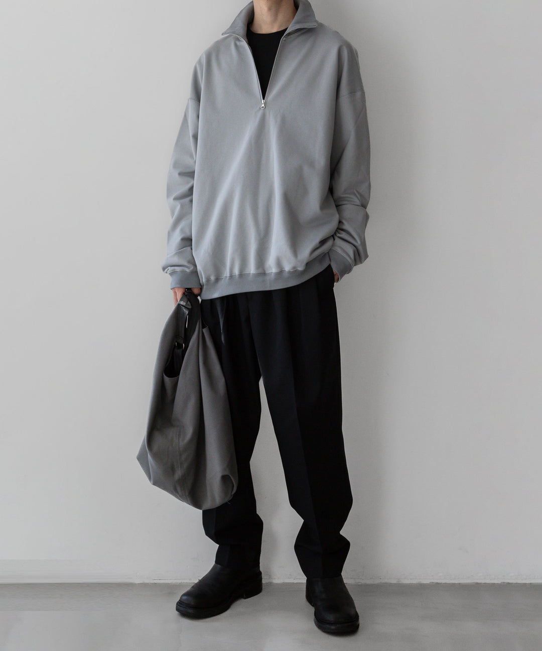 KANEMASA PHIL. カネマサフィル 23AW EXCLUSIVE - 36G SUPER FINE GAUGE HALF ZIP PULLOVER - LIGHT GRAY sessionセッション福岡セレクトショップ公式通販サ