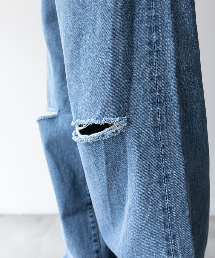 stein(シュタイン)の23AWコレクションVINTAGE REPRODUCTION DAMAGE WIDE DENIM JEANSのINDIGO