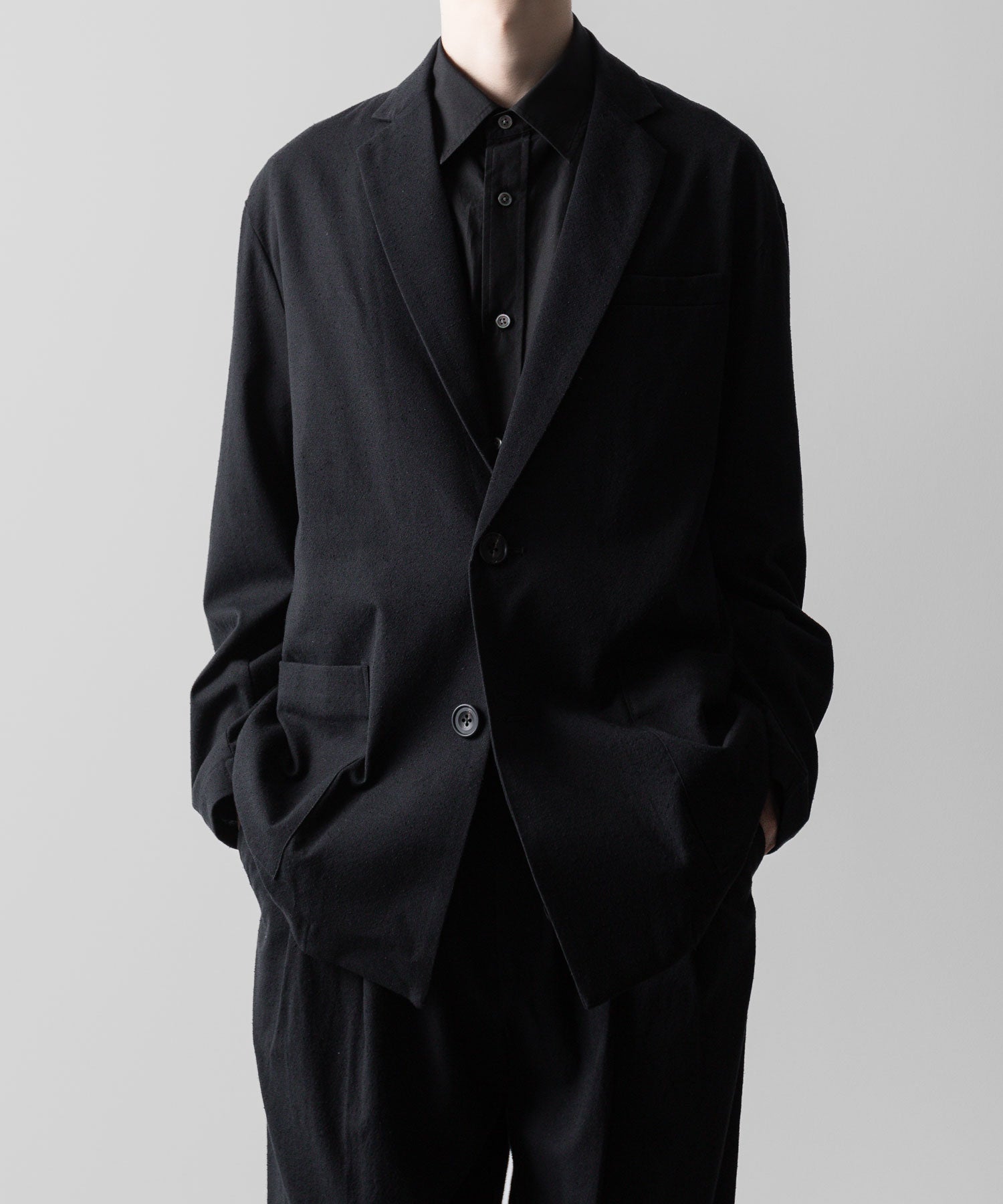 ssstein(シュタイン)の24AWコレクション SILK NEP CLOTH SINGLE BREASTED JACKET - BLACK 公式通販サイトsession福岡セレクトショップ