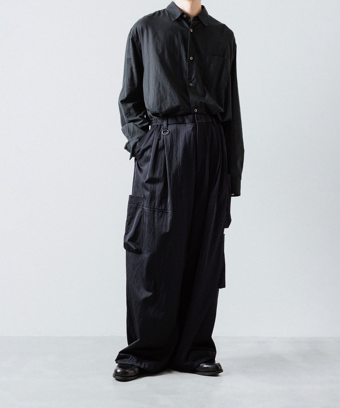 ANTHEM A-アンセムエーのSATIN MILITARY EASY PANTSのBLACK 公式通販サイトsession福岡セレクトショップ 