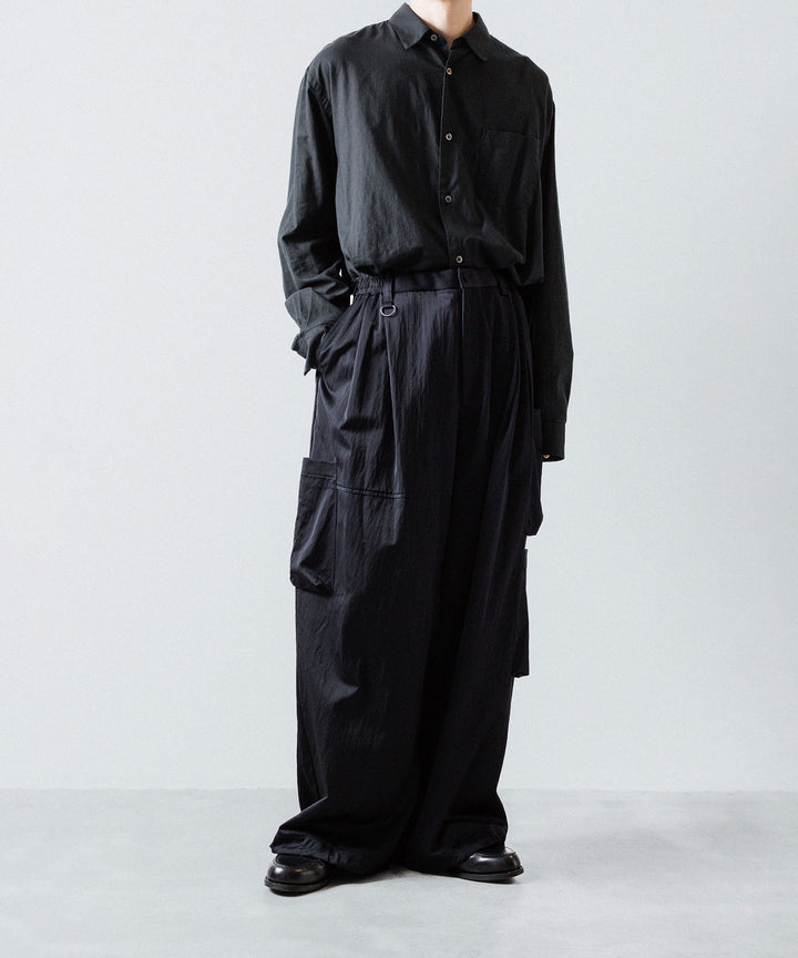 ANTHEM A-アンセムエーのSATIN MILITARY EASY PANTSのBLACK 公式通販サイトsession福岡セレクトショップ 