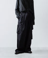 【ANTHEM A】SATIN MILITARY EASY PANTS - BLACK