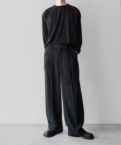 ATTACHMENT アタッチメントのSORIBIA TWILL BELTED WIDE TROUSERS-BLACKの公式通販サイトsession福岡セレクトショップ