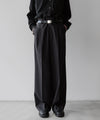 【ssstein】LONG WIDE TROUSERS - DARK CHARCOAL(2/72 WOOL)
