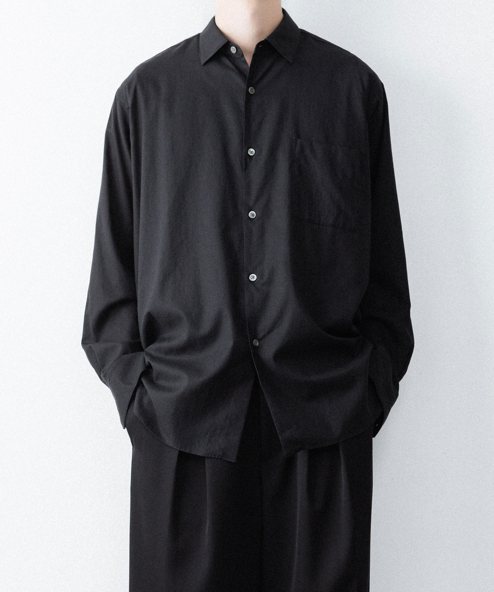 ssstein(シュタイン)のCOTTON SILK OVERSIZED LS SHIRT - BLACKの公式通販サイトsession福岡セレクトショップ