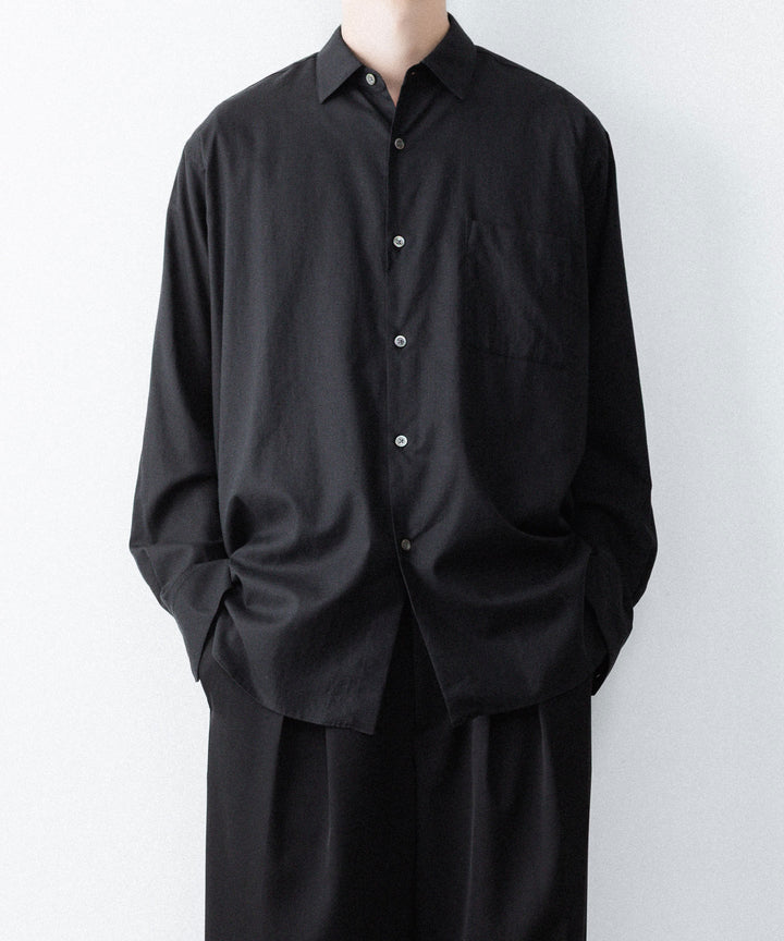 ssstein(シュタイン)のCOTTON SILK OVERSIZED LS SHIRT - BLACKの公式通販サイトsession福岡セレクトショップ