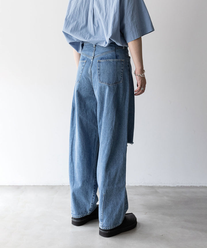 stein(シュタイン)の23AWコレクションVINTAGE REPRODUCTION DAMAGE WIDE DENIM JEANSのINDIGO
