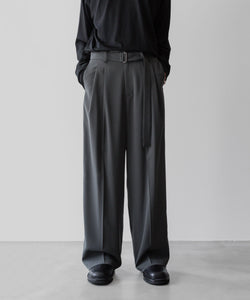 ATTACHMENT アタッチメント LIMITEDのSORIBIA TWILL BELTED WIDE TROUSERS - D.GRAYの公式通販サイトsession福岡セレクトショップ