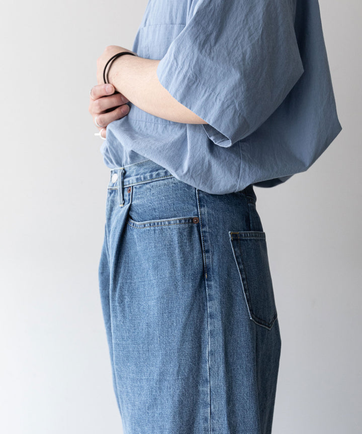 stein(シュタイン)の23AWコレクションVINTAGE REPRODUCTION DAMAGE WIDE DENIM JEANSのINDIGO