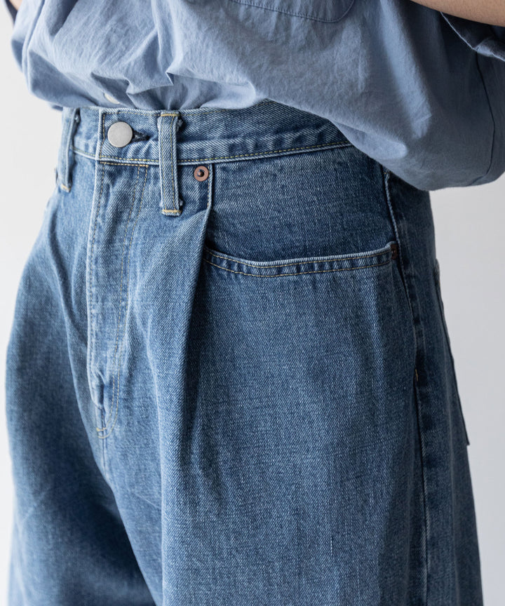 stein(シュタイン)の23AWコレクションVINTAGE REPRODUCTION DAMAGE WIDE DENIM JEANSのINDIGO